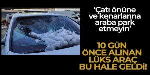 Çatıdan düşen kar yığını lüks otomobile zarar verdi