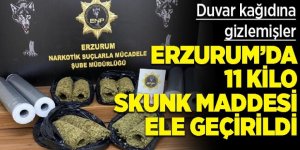 Erzurum'da 11 kilo 400 gram skunk maddesi ele geçirildi