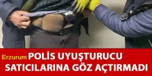 Erzurum Polisi yine yakaladı: 3 kilo 50 gram belinden çıktı