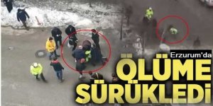 Erzurum'da polisi sürükleyerek kaçtı