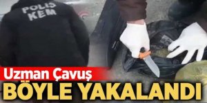 Erzurum'da uzman çavuşubavulundan esrar fışkırdı