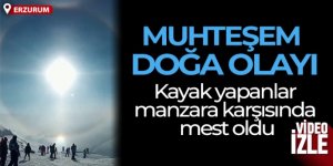 Erzurum'da muhteşem doğa olayını gören telefonuna sarıldı