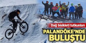 Bisiklet ve kayak tutkunları Palandöken’de buluştu