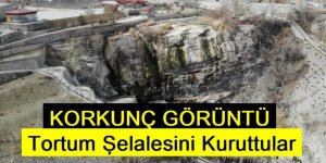 Tortum Şelalesi'nde bir damla su kalmadı