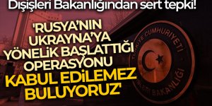 Dışişleri Bakanlığı: 'Rusya'nın Ukrayna'ya yönelik başlattığı operasyonu kabul edilemez buluyoruz'