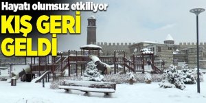 Erzurum'da kış geri geldi