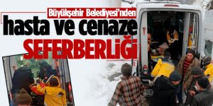Karla mücadele ekipleri önce hasta sonra cenaze için seferber oldu