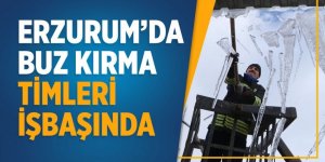 Erzurum’da buz kırma timleri iş başında