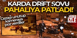 Karda drift şovu 9 bin 125 liraya patladı