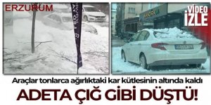Tonlarca ağırlıktaki kar kütlesinin altında kaldılar!