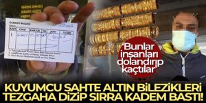 Diyarbakır'da bir kuyumcu sahte altın bilezikleri tezgaha dizip sırra kadem bastı