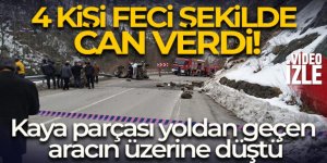 Tonya'da kaya parçası yoldan geçen aracın üzerine düştü: 4 ölü
