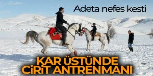 Aşkale'de kar üstünde cirit nefes kesti