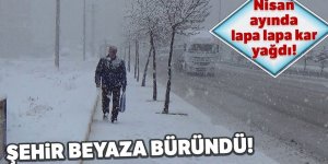 Erzurum'da Nisan ayında kar süprizi