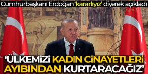 Erdoğan: 'Ülkemizi kadına şiddet ve kadın cinayeti ayıbından kurtarmakta kararlıyız'