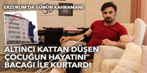 Erzurum'da Apartmanın 6. katından düşen çocuğu vatandaş kurtardı