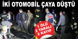 İki otomobil çaya düştü: 1 ölü, 2 yaralı, 2 kayıp