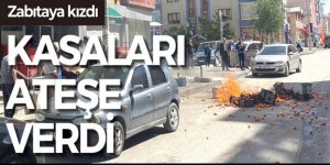 Hıncını meyve dolu kasalardan çıkardı
