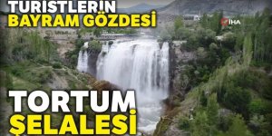 Tortum şelalesi bayramda da ziyaretçilerini ağırlıyor