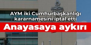 AYM iki Cumhurbaşkanlığı kararnamesini iptal etti: Anayasaya aykırı