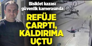 Erzurum'da Refüje çarptı, kaldırıma uçtu