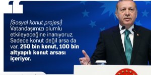 Cumhurbaşkanı Erdoğan açıkladı: 250 bin konut, 100 bin arsa