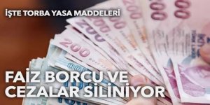 Faiz borçları ve cezalar siliniyor
