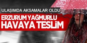 Erzurum’da sağanak yağış etkili oldu