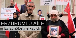 HDP önünde evlat nöbetine Erzurum'dan bir aile daha katıldı