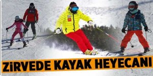 Palandöken’de yerli ve yabancı turistler kayağın tadını çıkarıyor