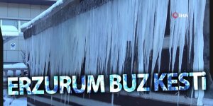 Hava sıcaklığının eksi 5’e düştüğü Erzurum buz tuttu