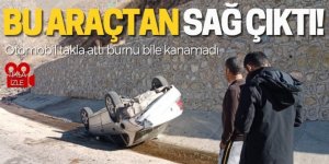 Erzurum'daTakla atan otomobilde çıktı