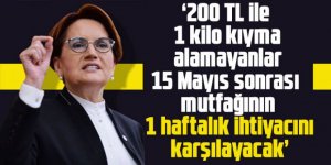 Meral Akşener: 200 TL ile 1 kilo kıyma alamayanlar 15 Mayıs sonrası mutfağının 1 haftalık ihtiyacını karşılayacak
