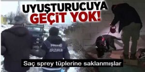 Erzurum'da saç sprey tüplerine gizlenmiş uyuşturucu ele geçirildi
