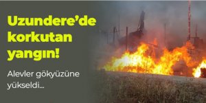 Erzurum'da kimyasal madde bulunan bir yapı markette yangın...