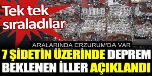 7 şiddetin üzerinde deprem beklenen iller açıklandı: Aralarında Erzurum'da var