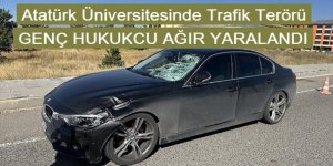 Atatürk Ünversitesi kampüsü yol geçen hanına döndü: Erzurum'da otomobilin çarptığı üniversite öğrencisi ağır yaralandı