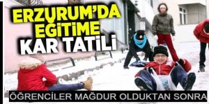 Erzurum'da eğitime kar engeli: Haber öğrenciler okuldayken geldi