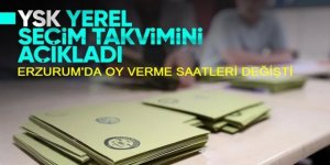 Yerel seçimlere ilişkin YSK kararı Resmi Gazete'de: Erzurum'da oy verme saatleri değişti