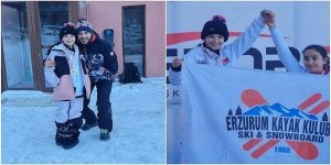 Erzurum'da Futbolcu babanın Kayakçı kızı