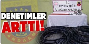 Erzurum'da Kablo hırsızları jandarmadan kaçamadı