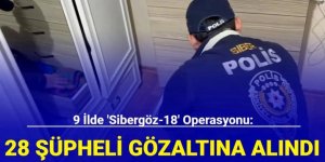 9 ilde “Sibergöz-18” operasyonu: 28 gözaltı