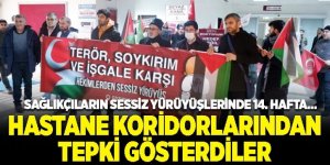 Erzurum'da Sağlık Çalışanları Gazze için "Sessiz Yürüyüş" Düzenledi