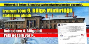 Erzurum TCDD 9. Bölge Müdürlüğü statüsüne alındı