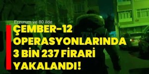 Erzurum ve 80 ilde ÇEMBER-12 Operasyonlarında 3 bin 237 Firari Yakalandı