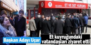 İYİ Parti adayı Uçar, et kuyruğunda dert dinledi