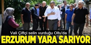 Erzurum Valisi Çiftçi selin vurduğu Oltu'da