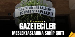 Erzurum'da gazetecilerden büyük tepki: Siyah çelenk bıraktılar!