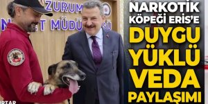Erzurum Emniyetinde duygulandıran veda: Eris ve eğiticisi emekli oldu