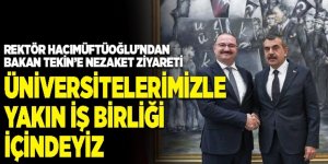 REKTÖR HACIMÜFTÜOĞLU’NDAN BAKAN TEKİN’E NEZAKET ZİYARETİ